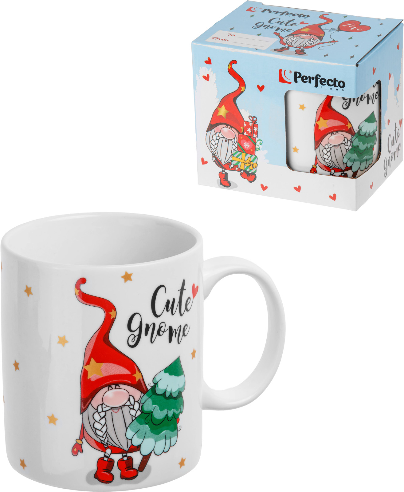 Кружка керамическая, в кор., 350 мл., CUTE GNOME-1, PERFECTO LINEA