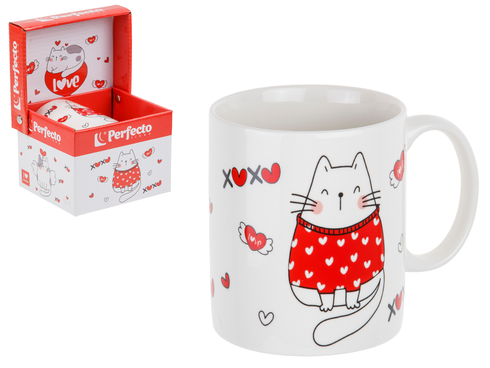 Кружка керамическая, в кор., 350 мл., CATS-2, PERFECTO LINEA