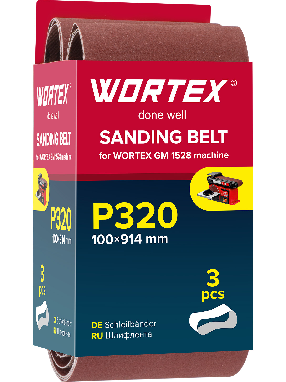 Шлифлента 100×914 мм P320 бесконечная 3 шт. для станка WORTEX GM 1528
