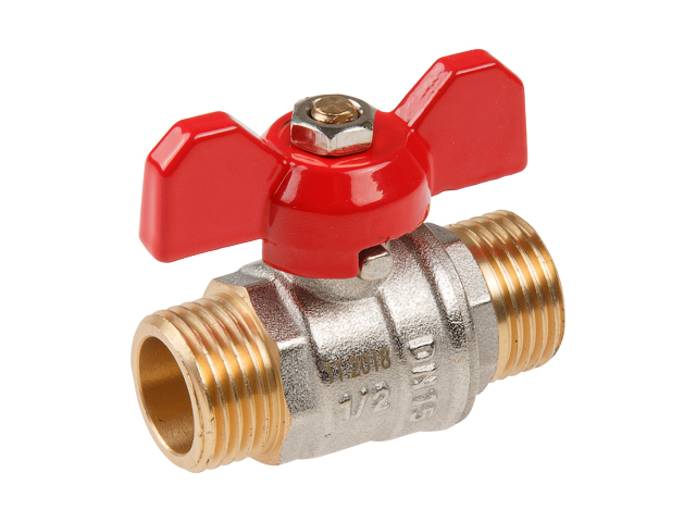 Кран шаровый 1/2″ нар.-нар. бабочка PN30, AV Engineering