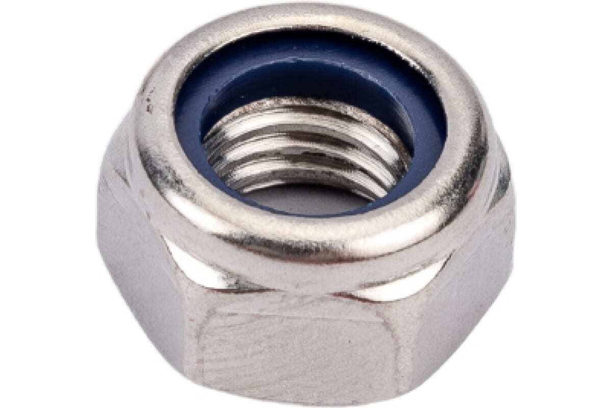Гайка М10 со стопорным кольцом, нерж.сталь (А2), DIN 985 (100 шт в уп.)