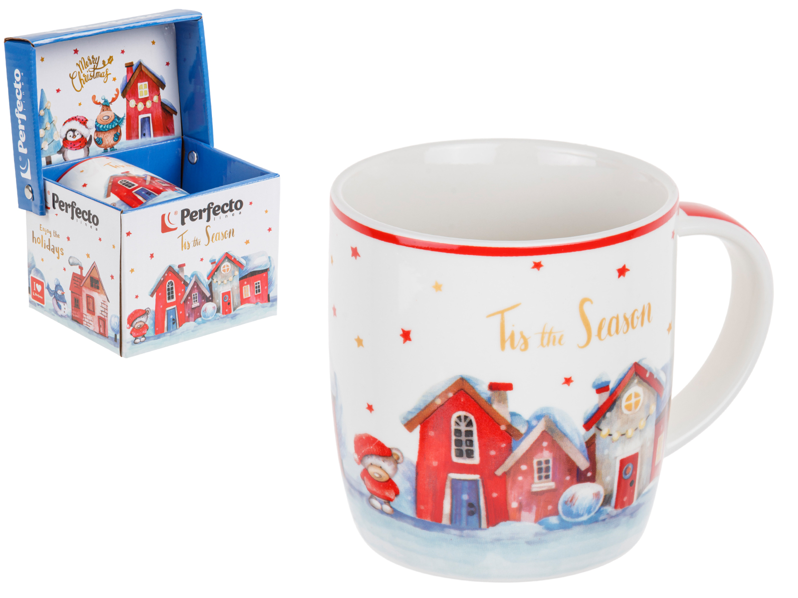 Кружка керамическая, в кор., 360 мл., GOLDEN WISHES-2, PERFECTO LINEA