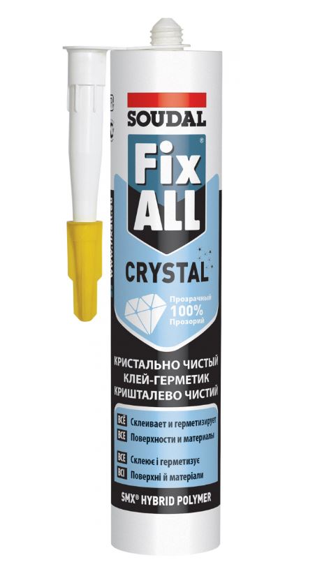 Клей-герметик гибрид.»Soudal» Fix All Crystal прозрачный 290 мл