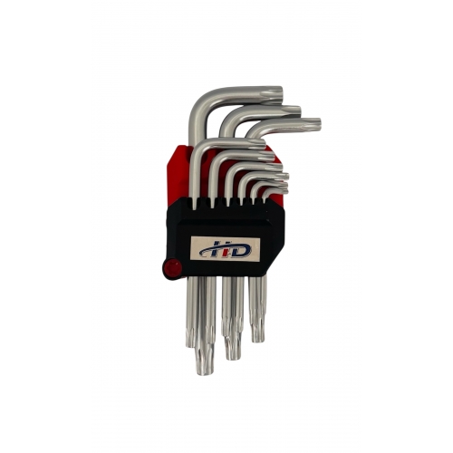 Ключи TORX с отверстием T10-T50 короткие (набор 9шт.) CrV "H-D"