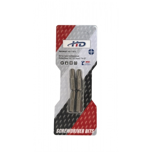 Биты крестообразные PH3х25мм 1/4" S2 (4шт) "H-D"