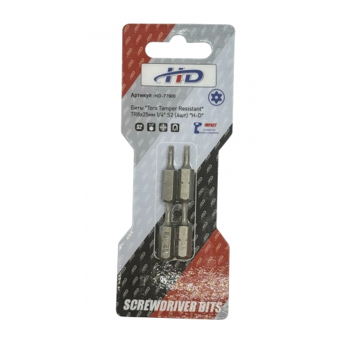 Биты "Torx Tamper Resistant" TR8x25мм 1/4" S2 (4шт) "H-D"