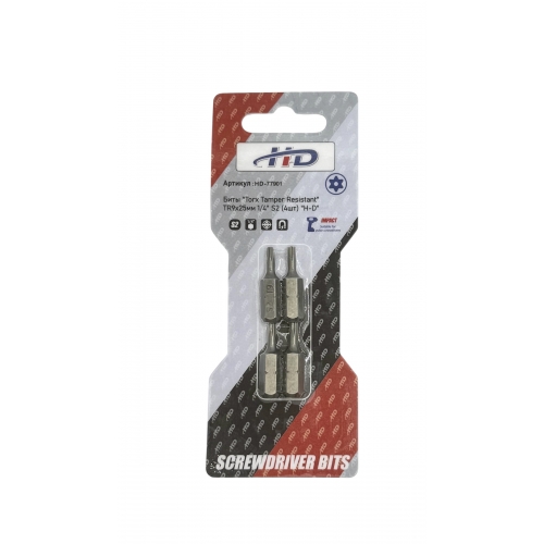 Биты "Torx Tamper Resistant" TR9x25мм 1/4" S2 (4шт) "H-D"