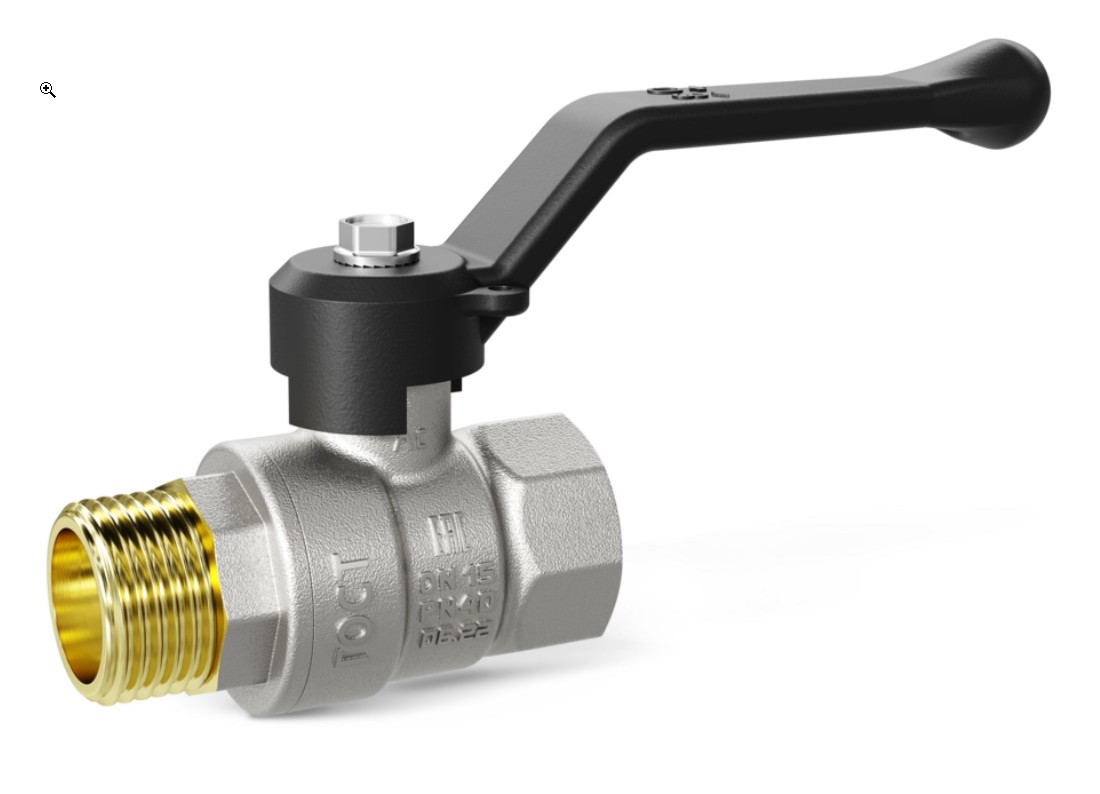 Кран шаровый 1 1/4″ нар.-вн. ручка PN25, LD