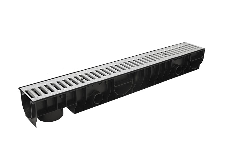 Лоток STANDART 100.125 h129  с решеткой стальной, Ecoteck, РБ