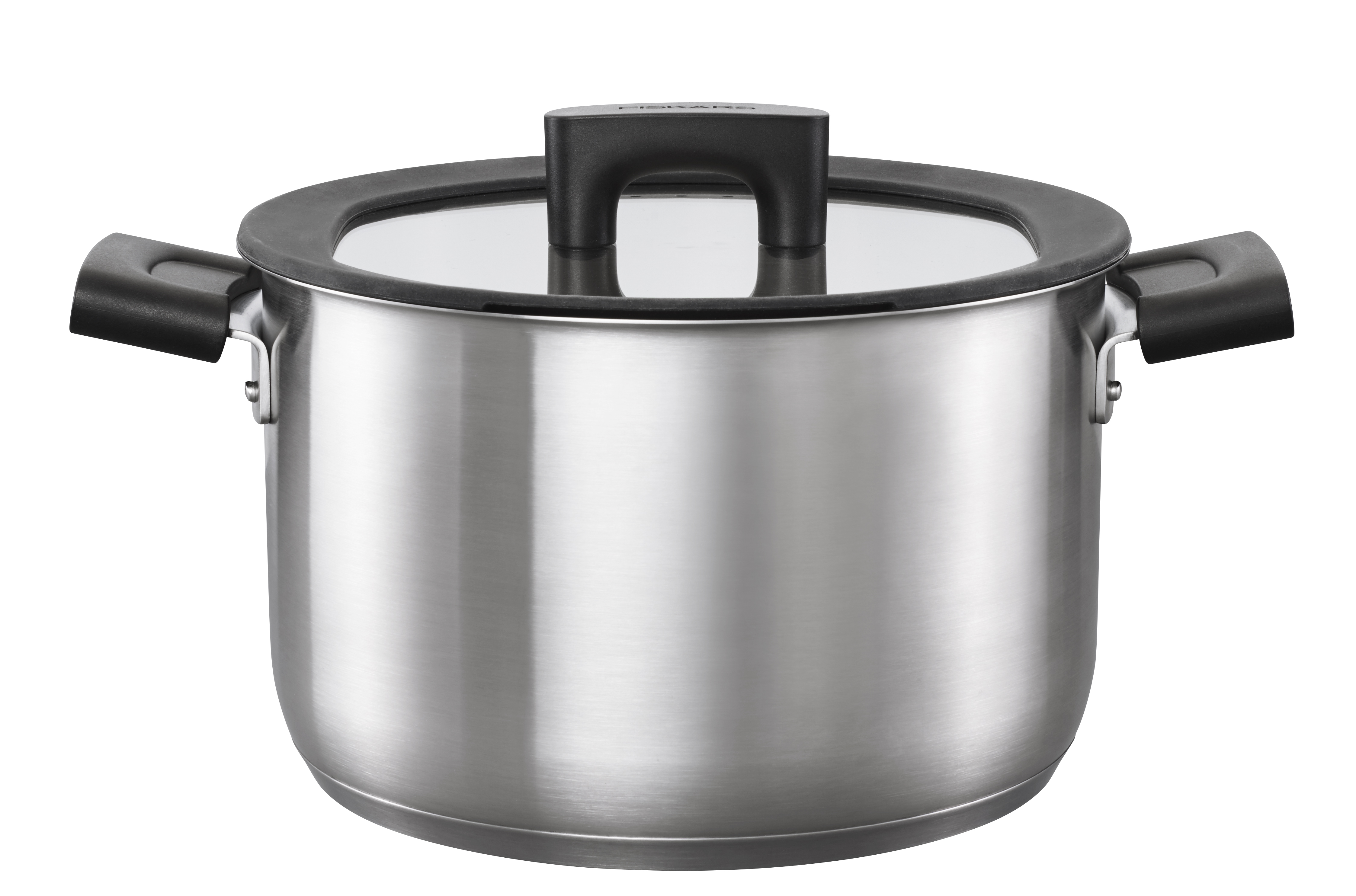 Кастрюля стальная с крышкой 5л/22 см Hard Face FISKARS