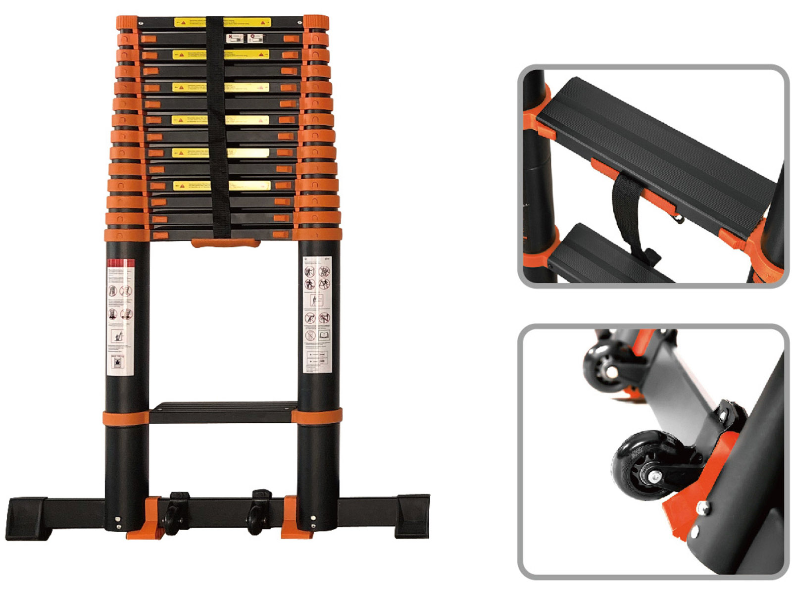 Лестница телескопическая 1-секц. алюм. 590см, 15 ступ. 17,0кг BLACK LINE STARTUL (ST9931-059)