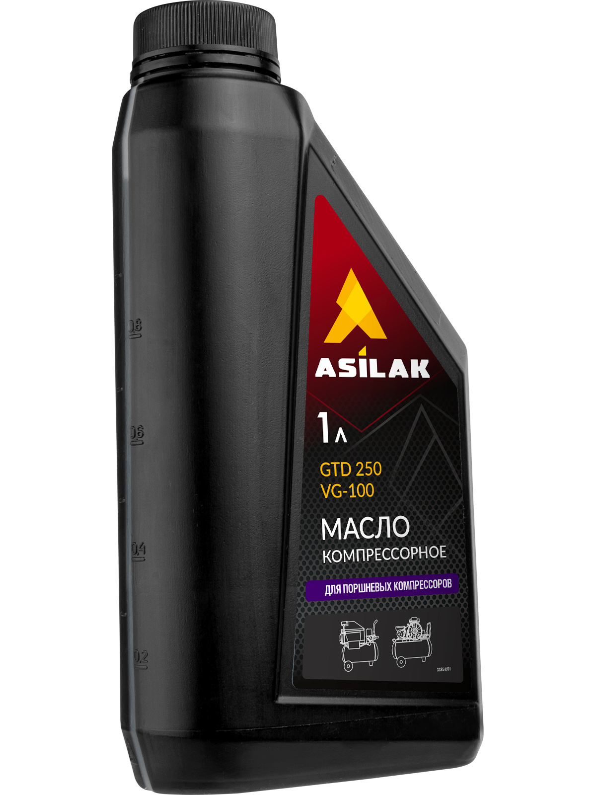 Масло минеральное компрессорное ASILAK GTD 250 VG-100, 1 л
