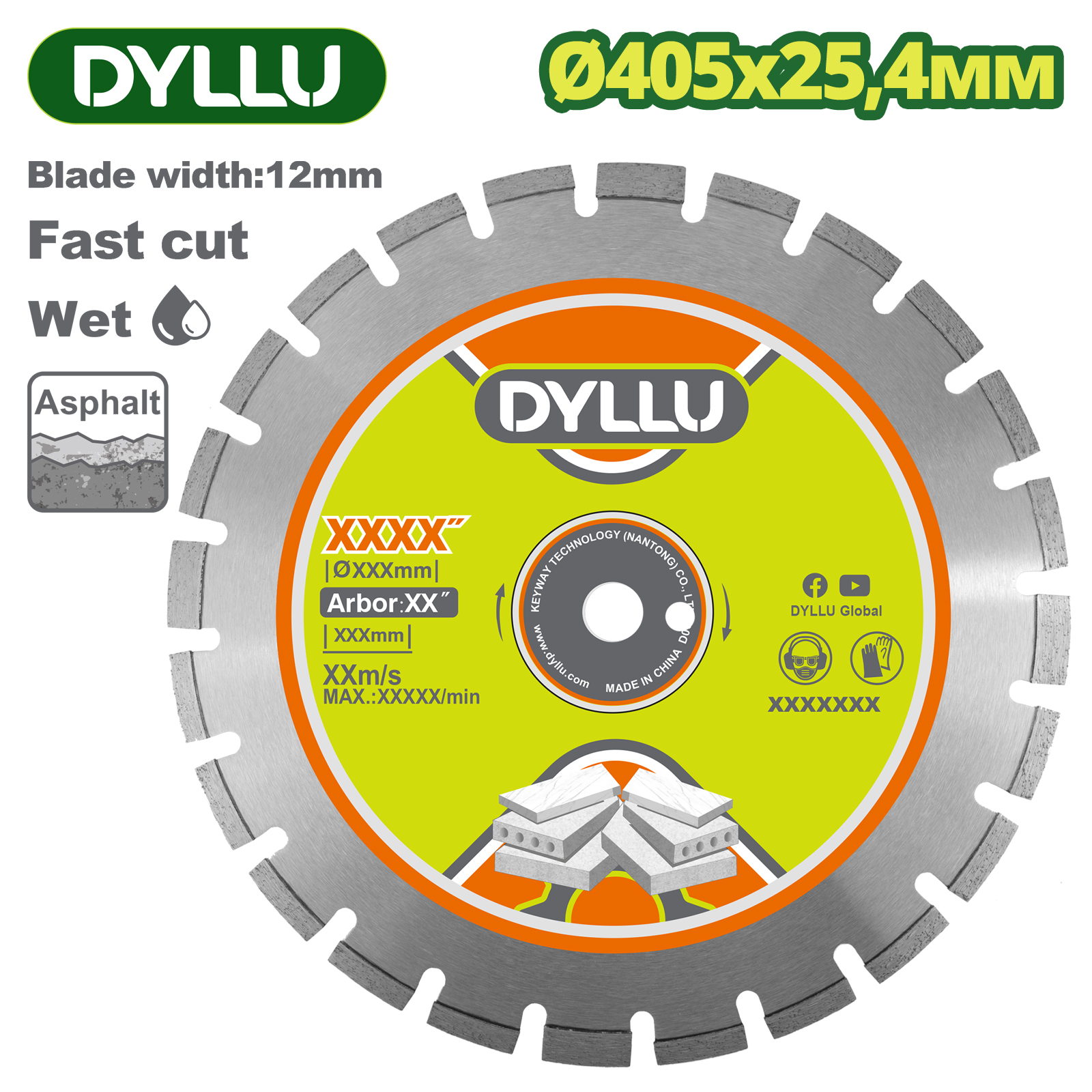 Диск алмазный 405×12,0x25,4 мм DYLLU DTDC7501