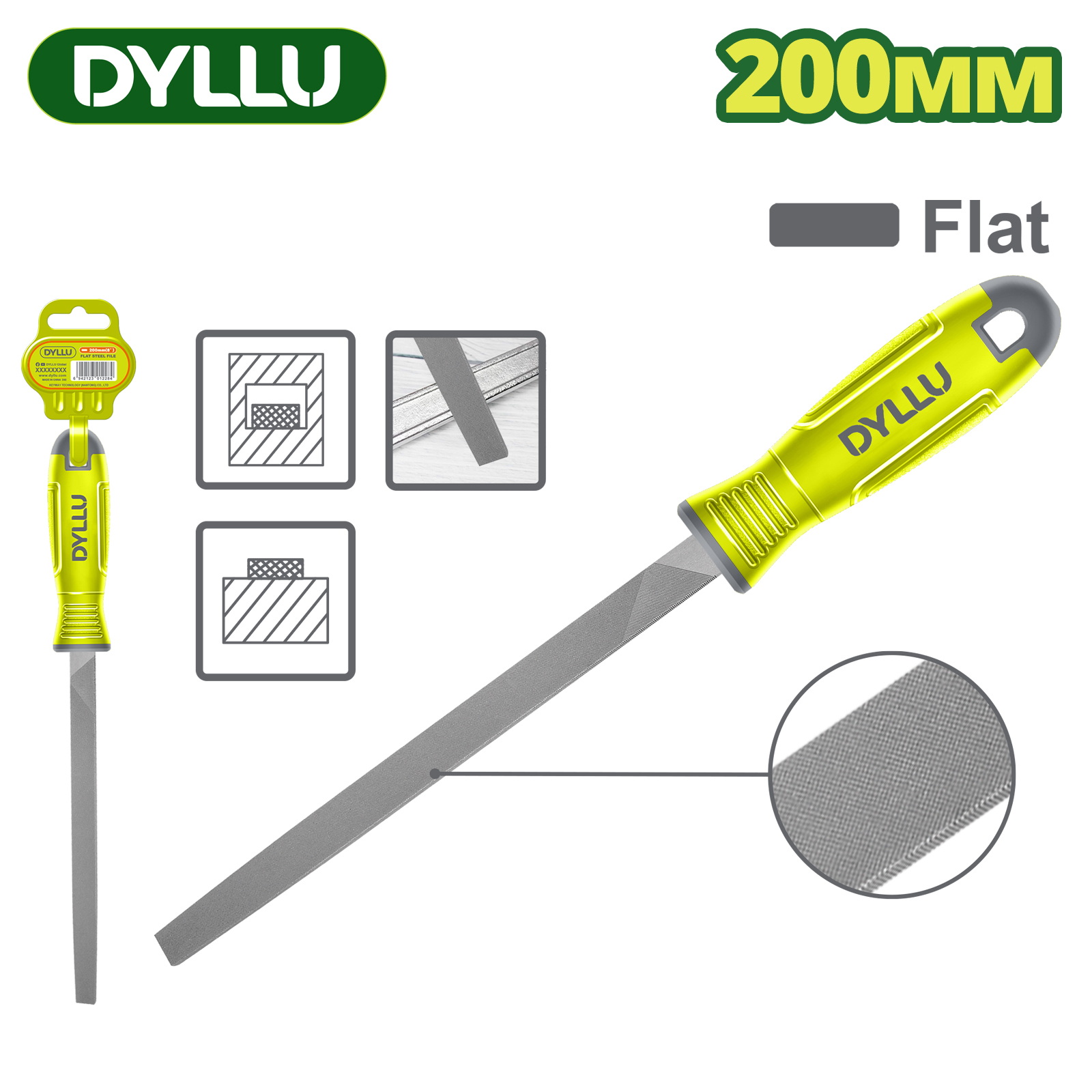 Напильник плоский 200 мм DYLLU DTFE7818