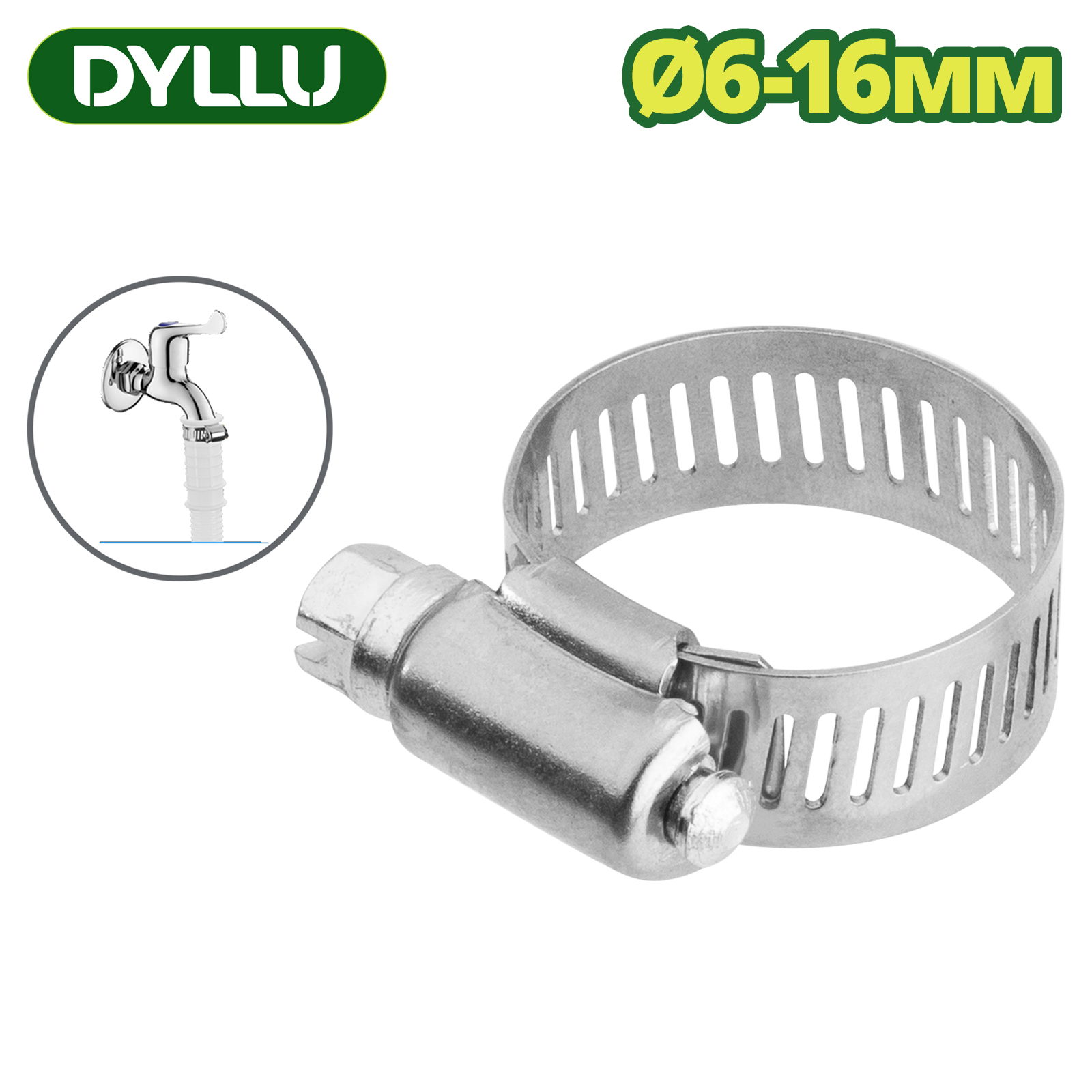 Хомут червячный 6-16 мм DYLLU DTHU1901
