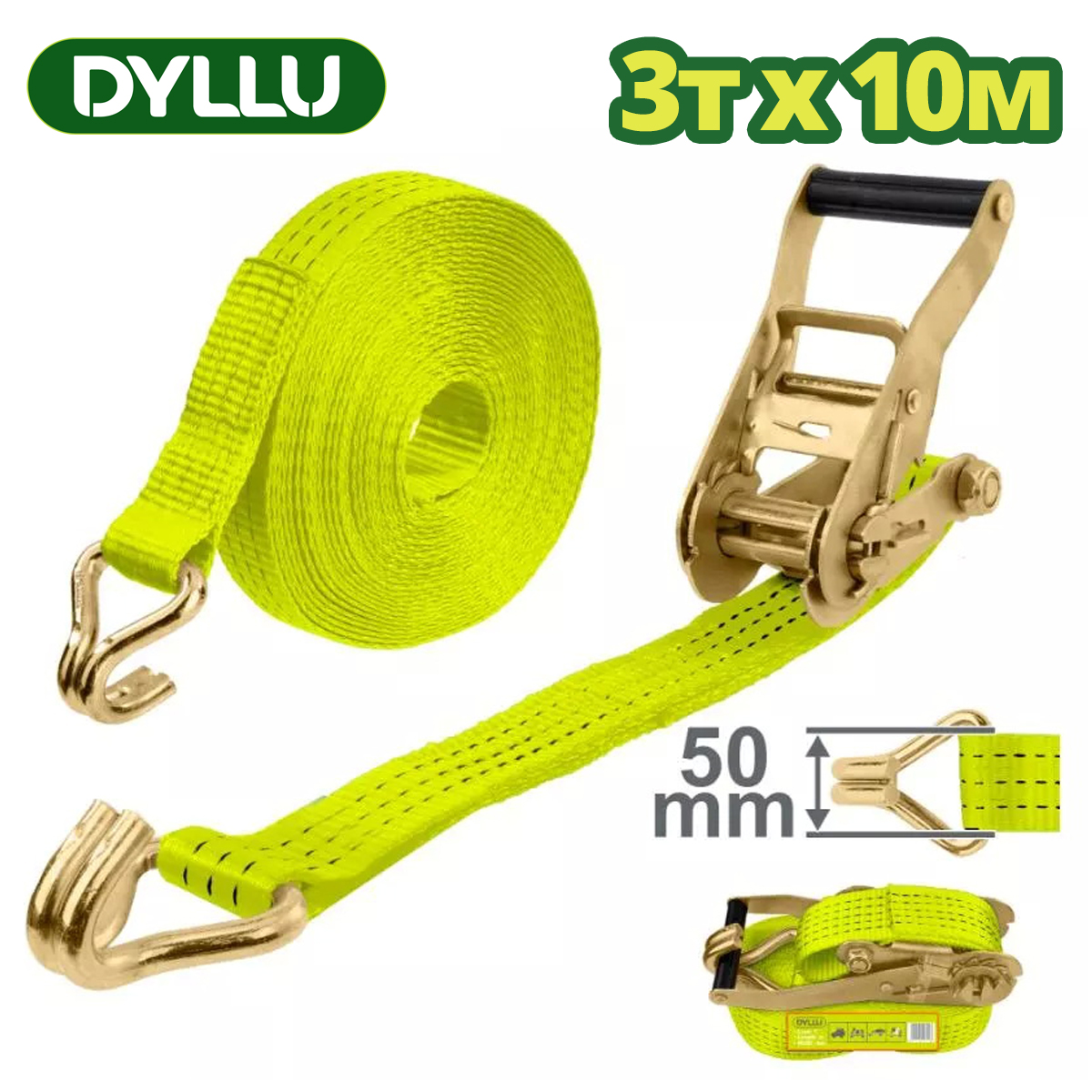 Ремни с храповым механизмом 3 тонны 10 м DYLLU DTRT13310
