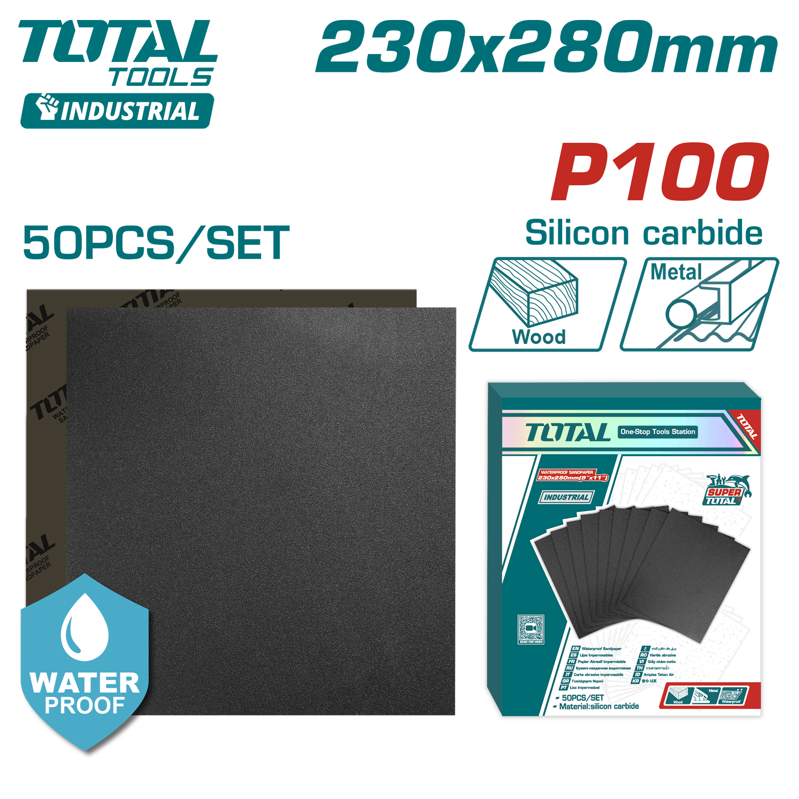 Шлифлисты 230X280 мм P100 TOTAL TAC010016 (50 шт)