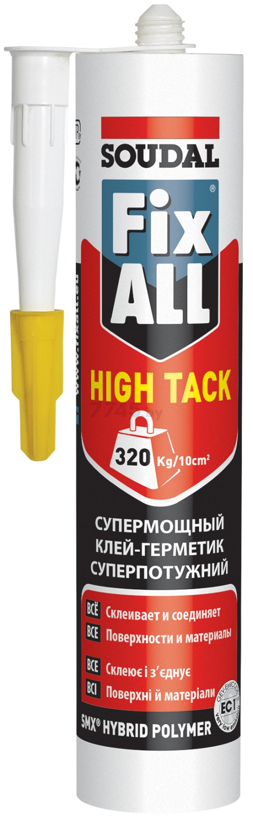 Клей-герметик гибрид.»Soudal» Fix All High Tack белый 290 мл