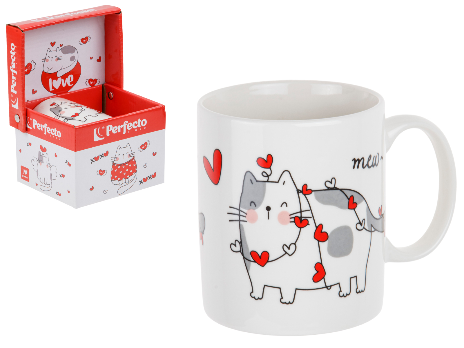 Кружка керамическая, в кор., 350 мл., CATS-4, PERFECTO LINEA