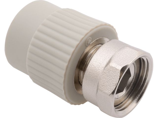 Муфта ПП с накидной гайкой 20×3/4″ сер. FV Plast
