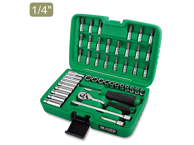 Набор головок 1/4″ 4-13мм 46предм. 6гр. TOPTUL