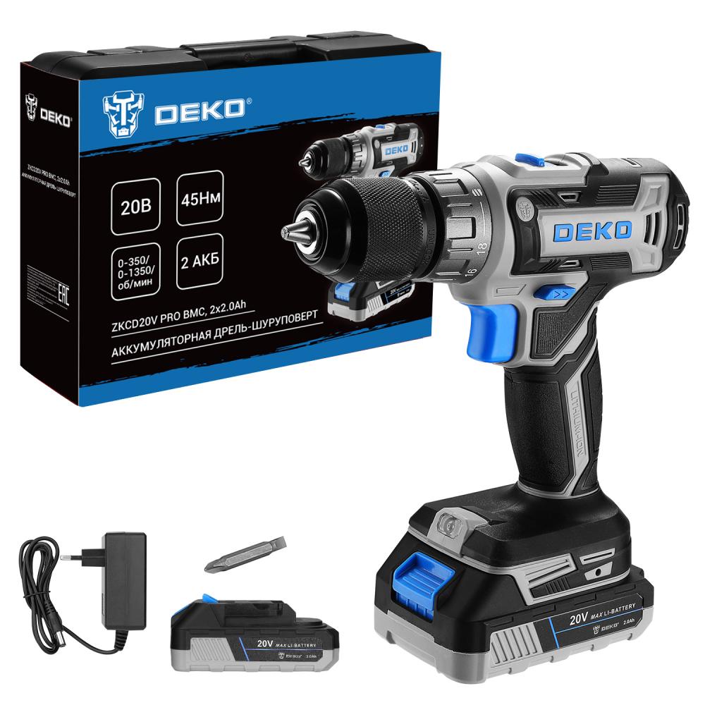 Дрель-шуруповерт аккумуляторная DEKO ZKCD20V PRO 084-1005