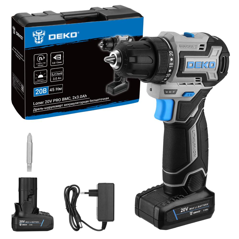 Дрель-шуруповерт аккумуляторная DEKO Loner 20V PRO 085-1010