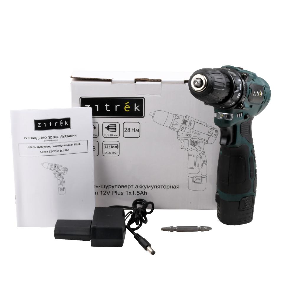 Дрель-шуруповерт аккумуляторная Zitrek Green 12V Plus 085-1013