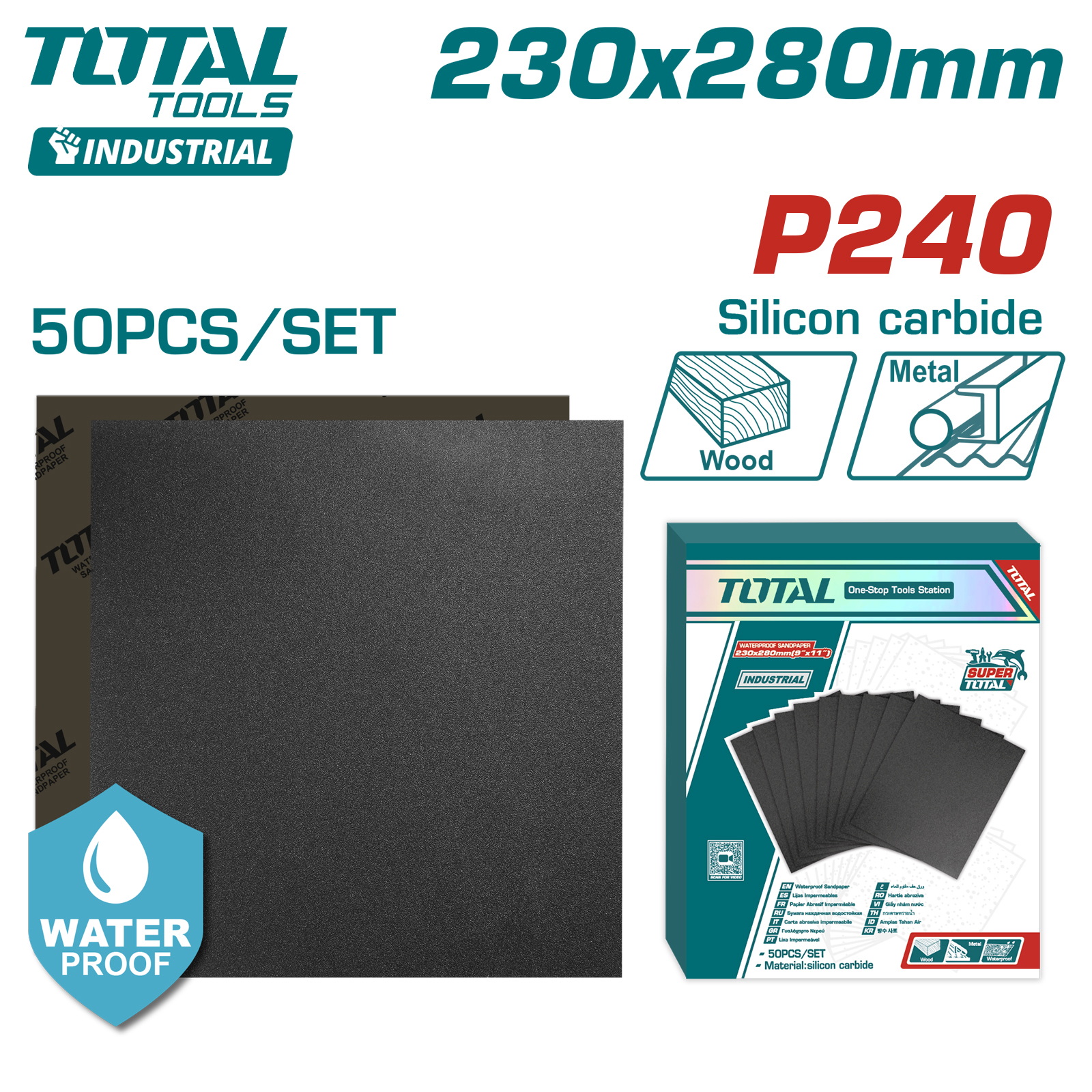 Шлифлисты 230X280 мм P240 TOTAL TAC024016 (50 шт)