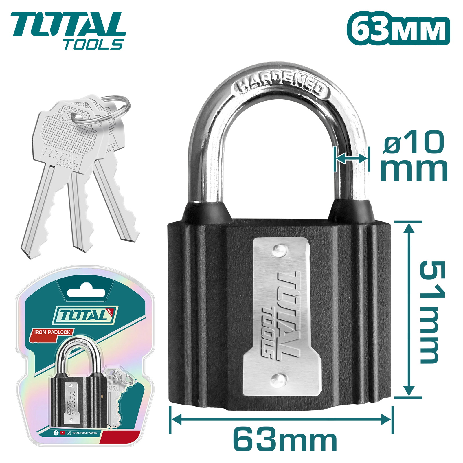 Замок навесной 63мм TOTAL TLK31631