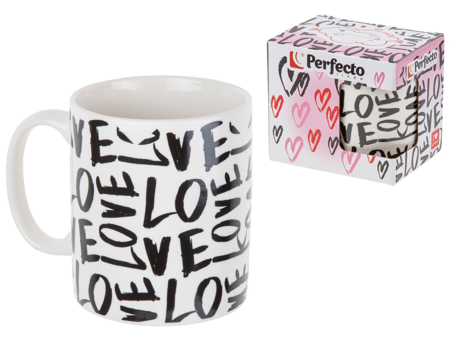 Кружка керамическая, в кор., 350 мл., LOVE-1, PERFECTO LINEA