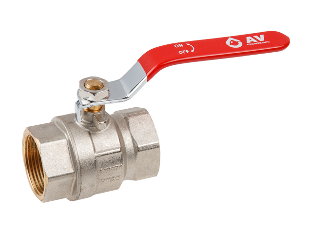Кран шаровый 1 1/4″ вн.-вн. ручка PN25, AV Engineering