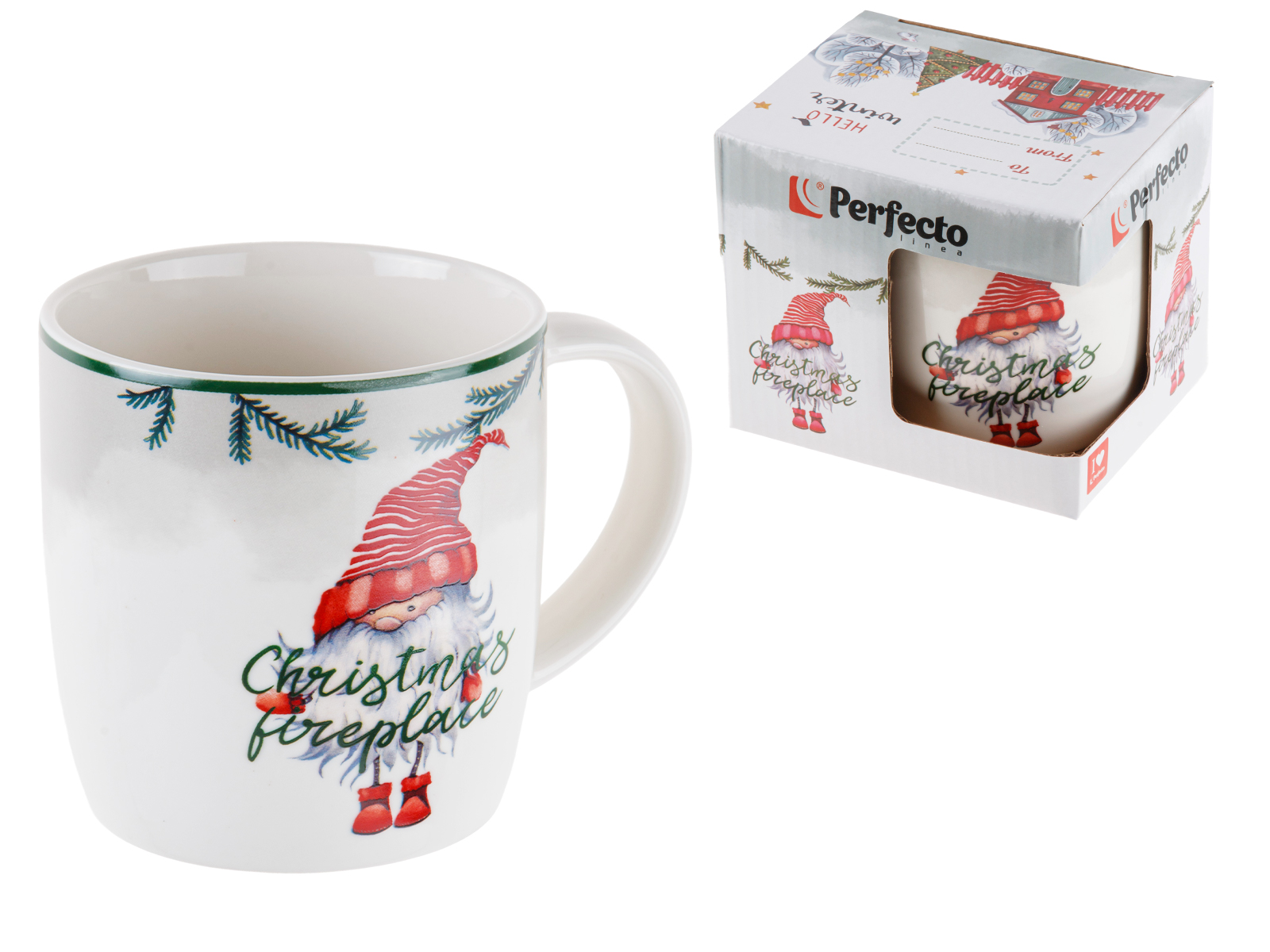 Кружка керамическая, в кор., 360 мл., WINTER TIME-1, PERFECTO LINEA