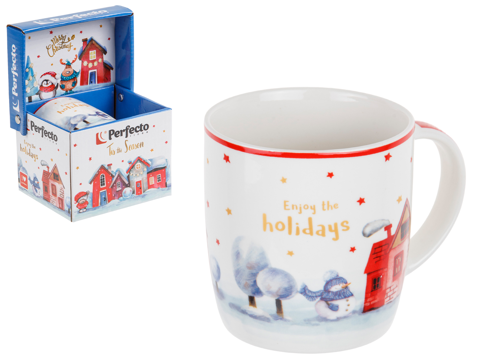 Кружка керамическая, в кор., 360 мл., GOLDEN WISHES-1, PERFECTO LINEA