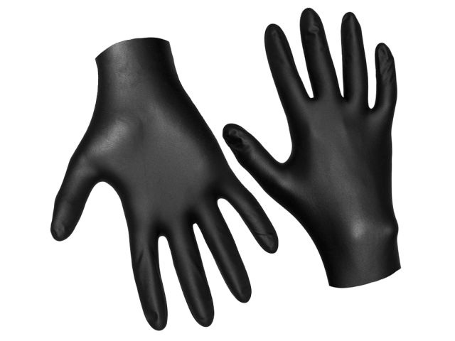 Перчатки нитриловые ультрапрочные, р-р 8/M черные, (уп. 100 шт.), Jeta Safety