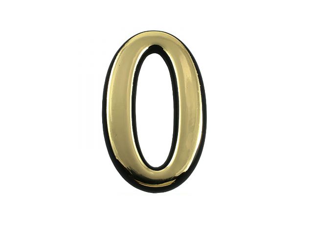 Цифра дверная АЛЛЮР пластик «0» золото