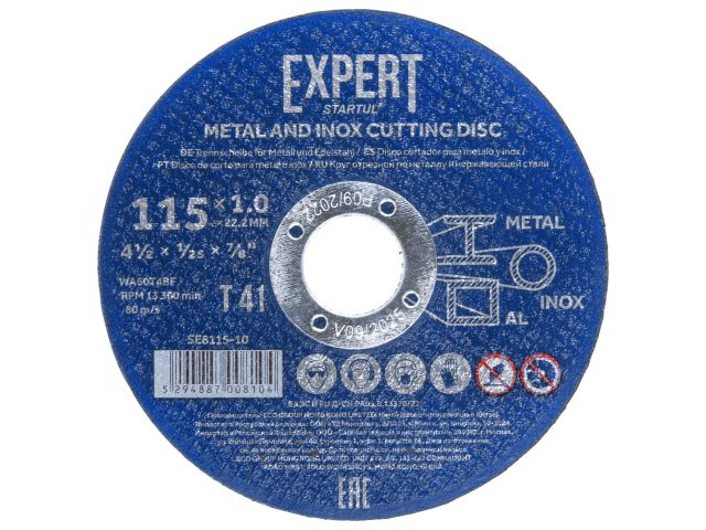 Круг отрезной 115х1.0×22.2 мм для металла и нерж. стали EXPERT STARTUL