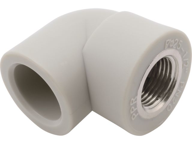 Колено ПП комб. вн. 20×1/2″ сер. FV Plast