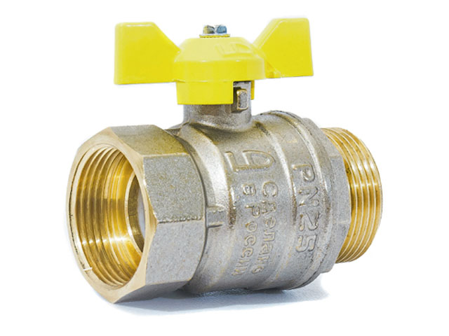 Кран шаровый 1/2″ нар.-вн. бабочка (ГАЗ) PN40, LD