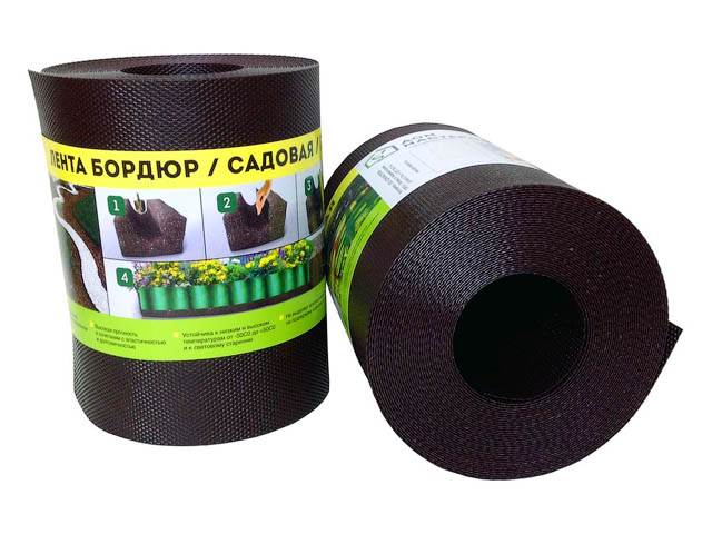 Лента бордюр садовая/газонная «Классика» (9м, h20см, корич.)