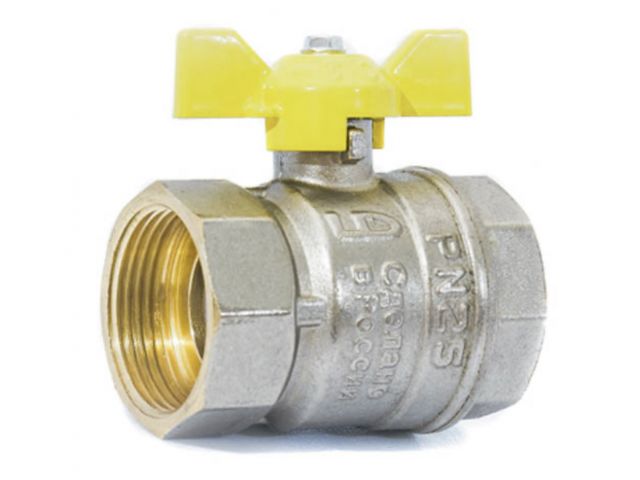 Кран шаровый 1″ вн.-вн. бабочка (ГАЗ) PN40, LD