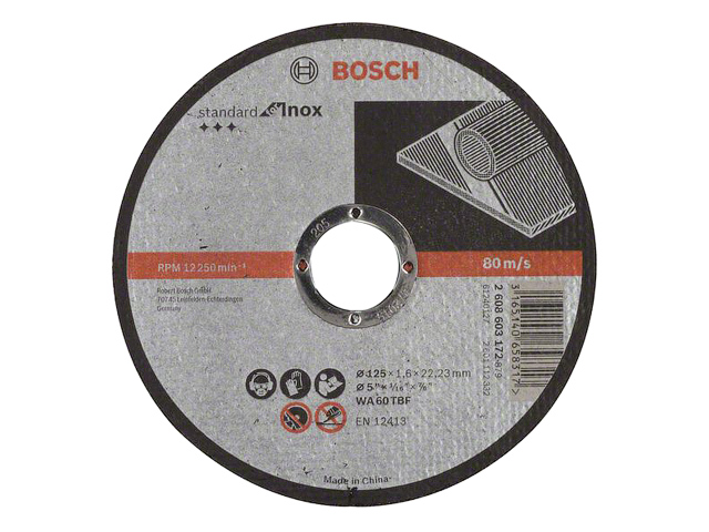 Круг отрезной 125х1.6×22.2 мм для нерж. стали Standart BOSCH