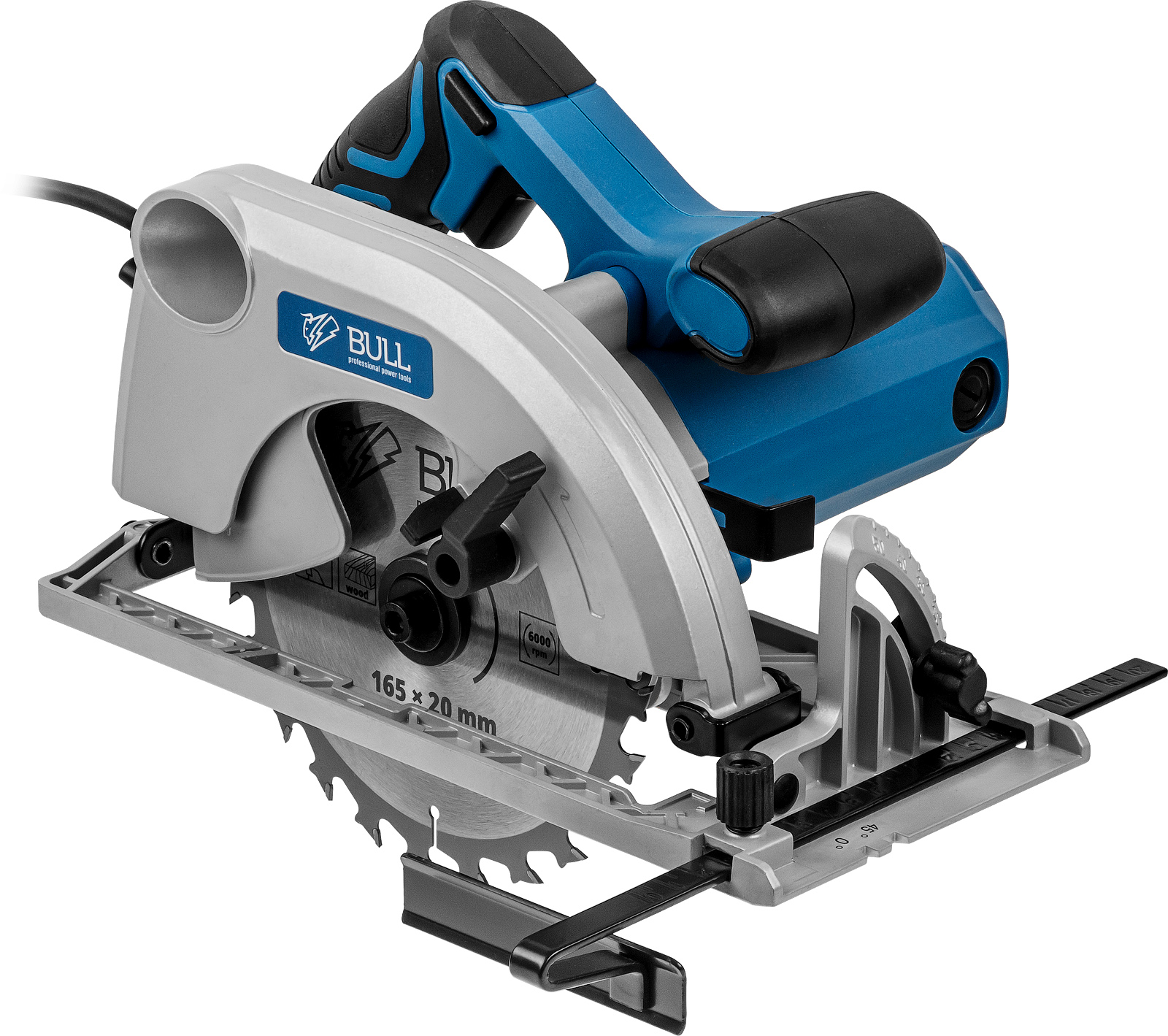 Циркулярная пила BULL KS 1601 в кор.  1300 Вт, 165х20 мм, до 55 мм