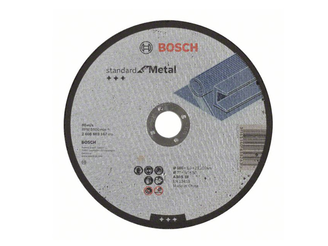 Круг отрезной 180х3.0×22.2 мм для металла Standart BOSCH