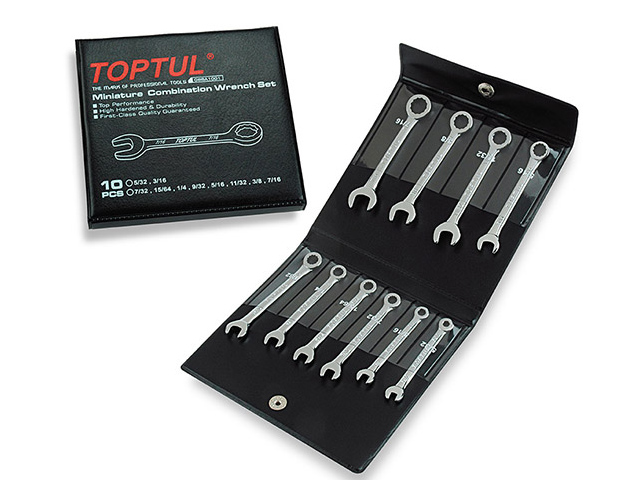 Набор ключей комбинир. миниатюрн. дюйм. 10 шт. (5/32″-7/16″) TOPTUL
