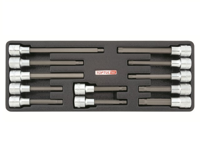 Набор-сет бит под трещотку 1/2″ EXTRA LONG 12шт. 136х364мм TOPTUL