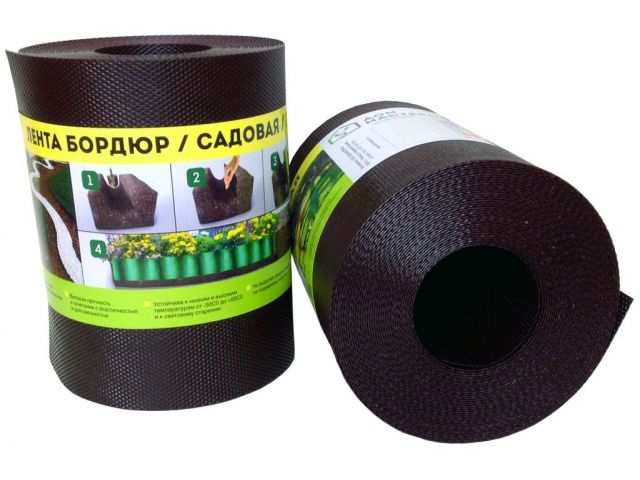 Лента бордюр садовая/газонная «Классика» (9м, h30см, коричн.)
