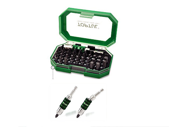 Набор бит 1/4″  35шт. с поворотным магнитным держателем TOPTUL (GACW3501)