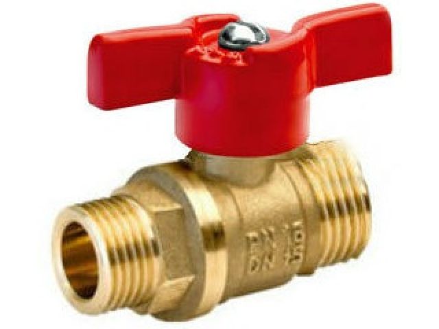 Кран шаровый стандарт. 1/2″ нар.-нар. бабочка PN1,6 МПа, 11Б27п7, Цветлит