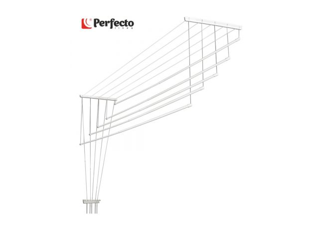 Сушилка для белья потолочная алюминиевая телескоп. 1,0-1,8 м, 5 стержней, белая, PERFECTO LINEA